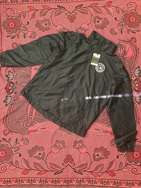 Men's Black Windbreaker Jacket with Logo